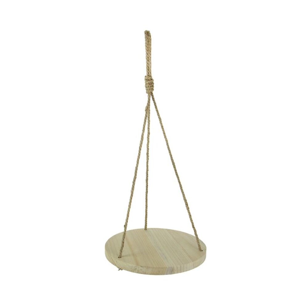 Circular Wood Hanging Decorative Display Shelf Rope Hanging Farmhouse Decor